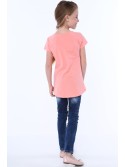 T-shirt with mirror petals, peach NDZ8292 - Online store - Boutique